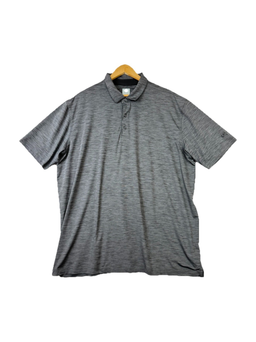 Callaway Opti Dry Golf Polo Shirt Men's XXL Striped Gray 3 Button Short Sleeve